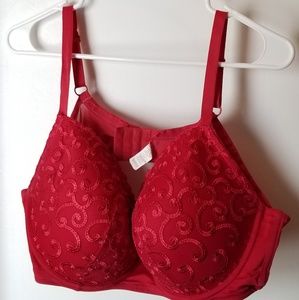 46DD Cacique Red Pushup Bra